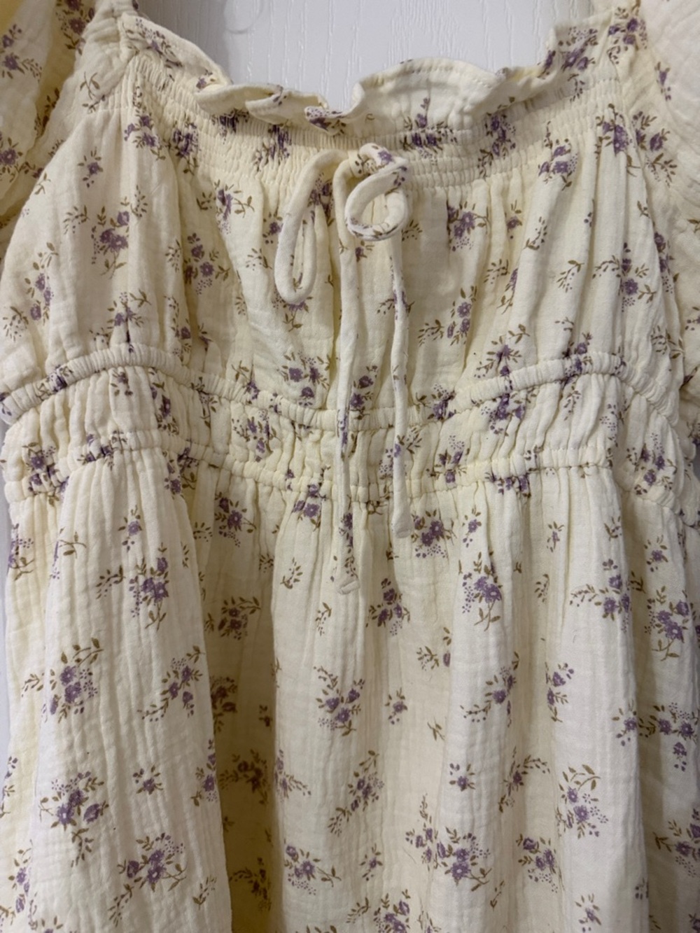 Worth Collective Cream Floral Puff-Sleeve Midi Dress - Picture 4 of 5